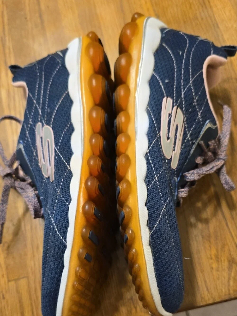 Skechers Navy and Pink Athletic Memory Foam Sneakers